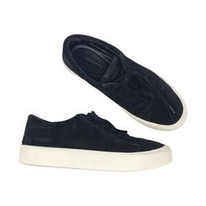 Vince Gabi Lace Up Sneakers Fashion Shoes Black Suede Leather Casual Size US 6.5